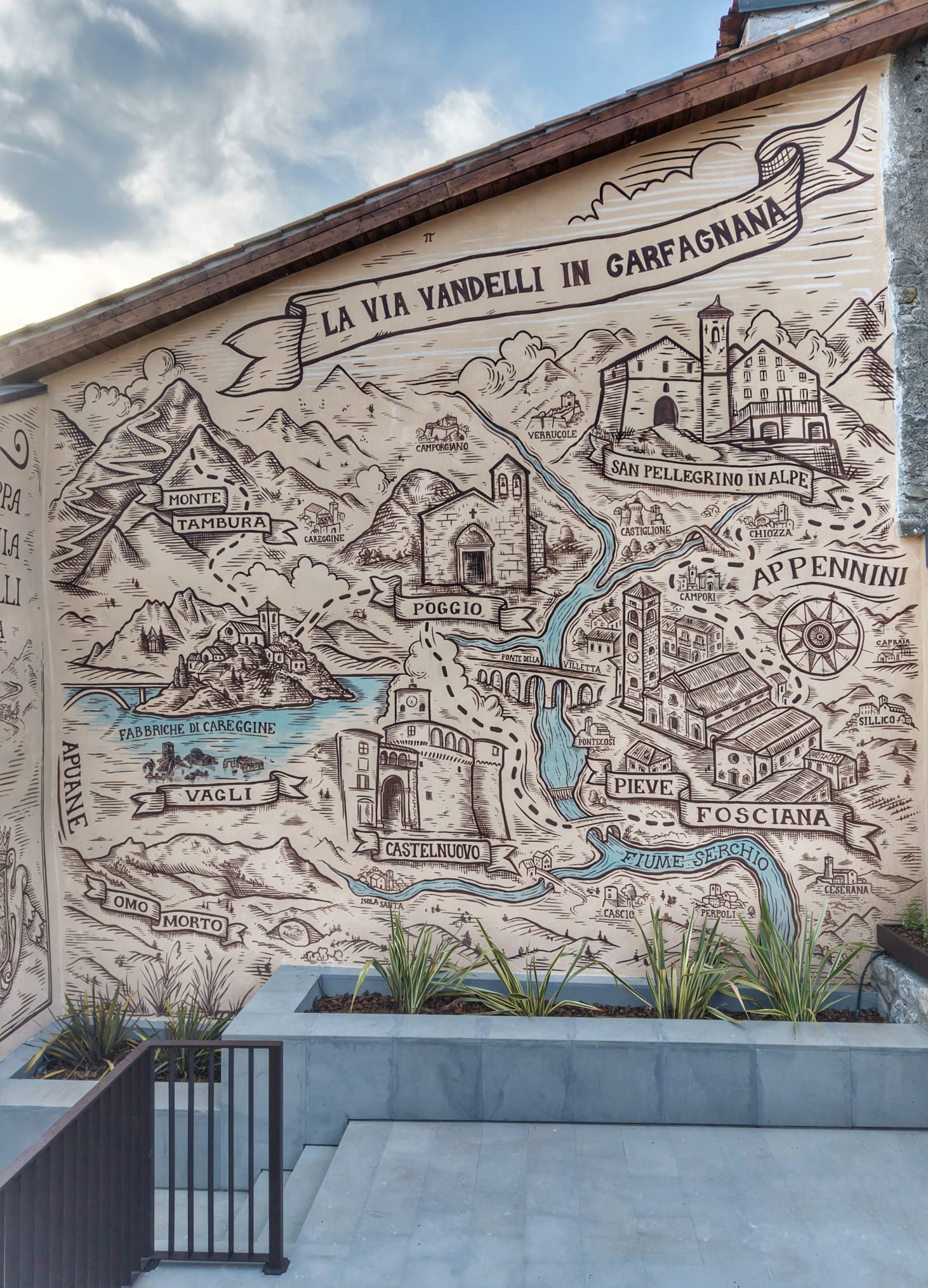 Murale mappa Garfagnana